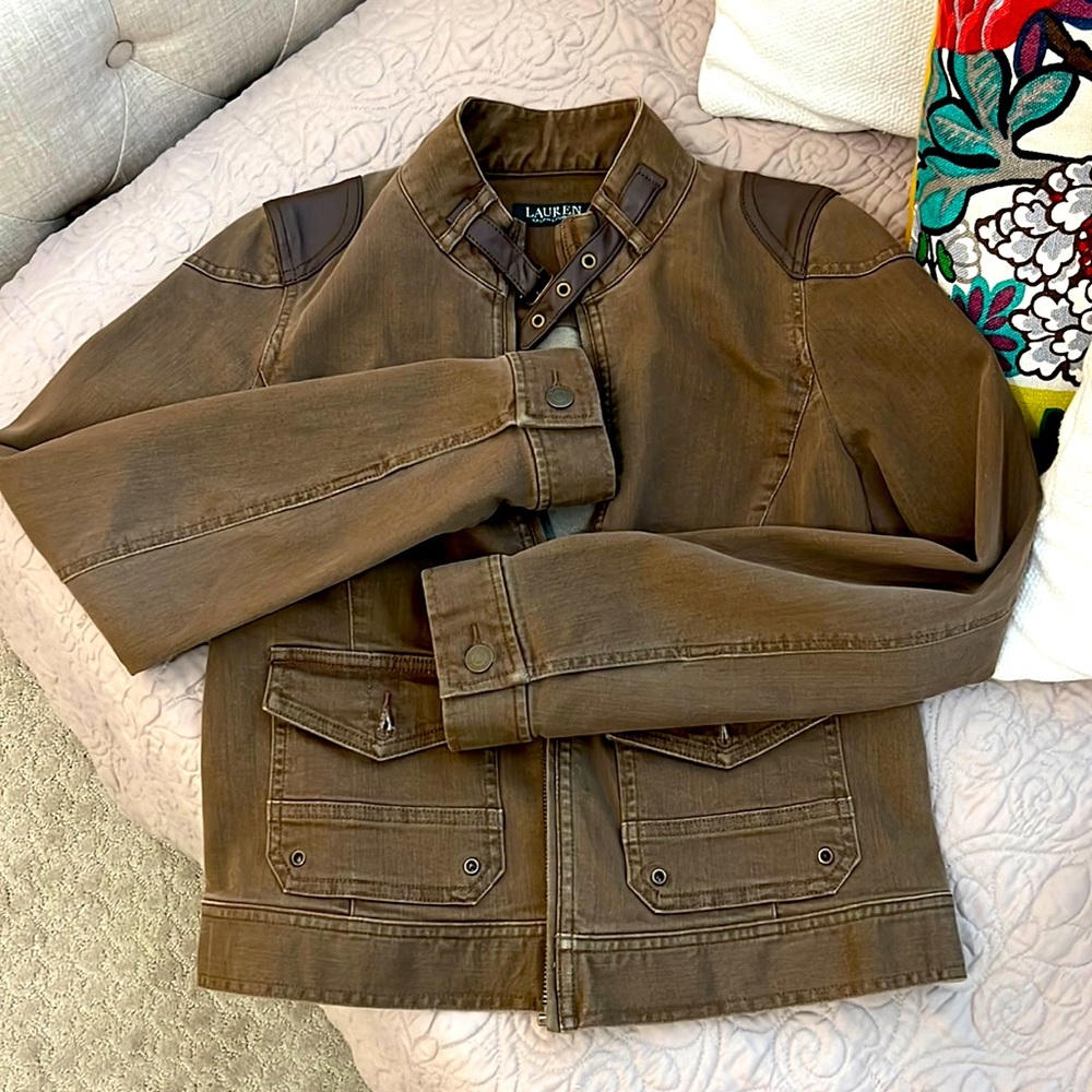 Ralph Lauren Brown Jacket with leather detailing